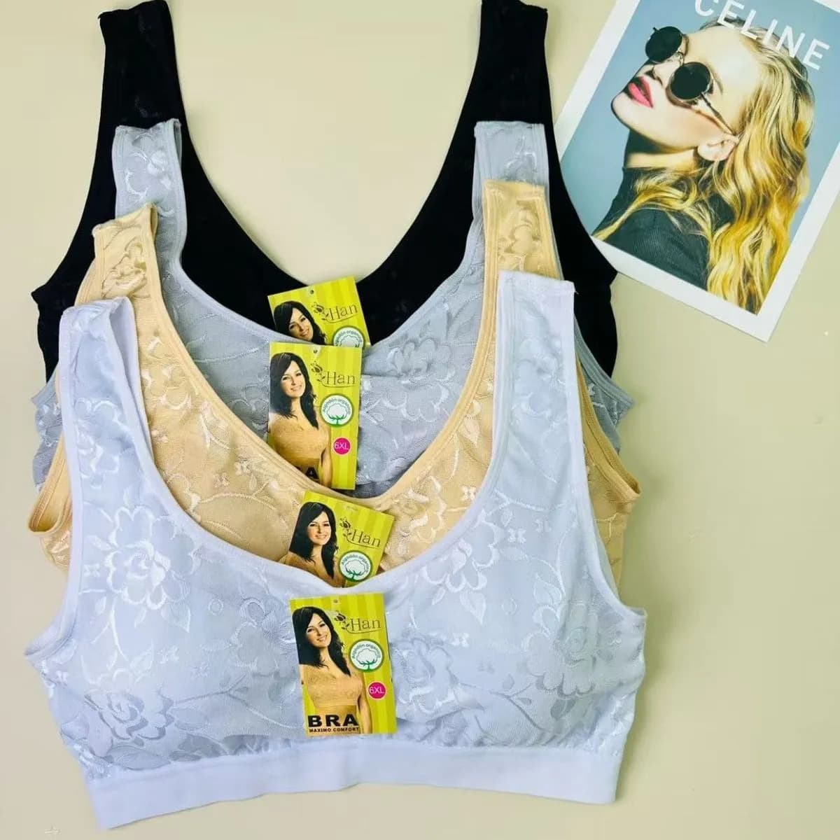 Biustonosze damskie bezszwowe 4XL=34, 5XL=36, 6XL=38