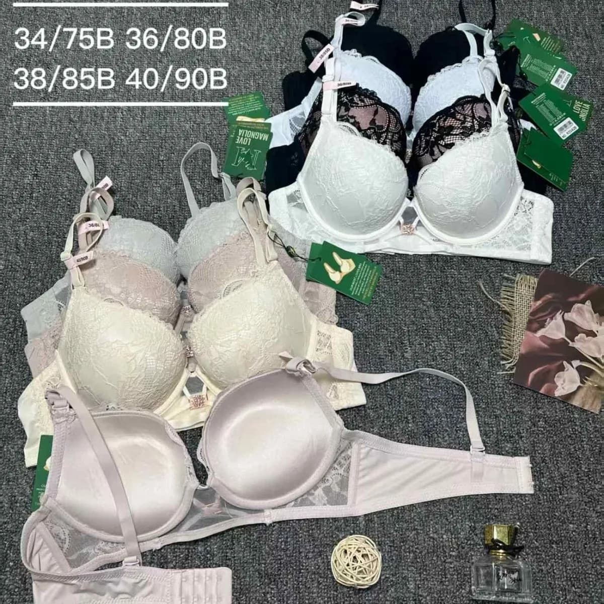 Biustonosze damskie koronkowe 34/75B 36/80B 38/85B 40/90B