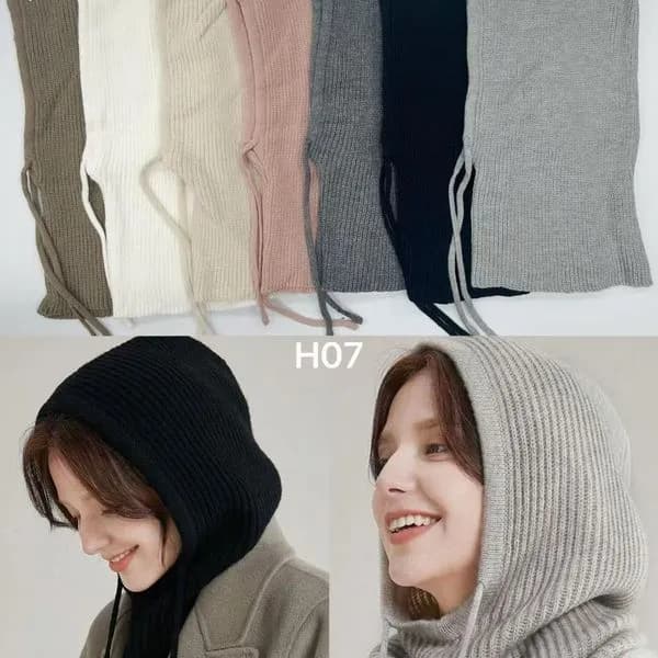 Czapki damskie kominiarki dzianinowe H07, 6 kolorów