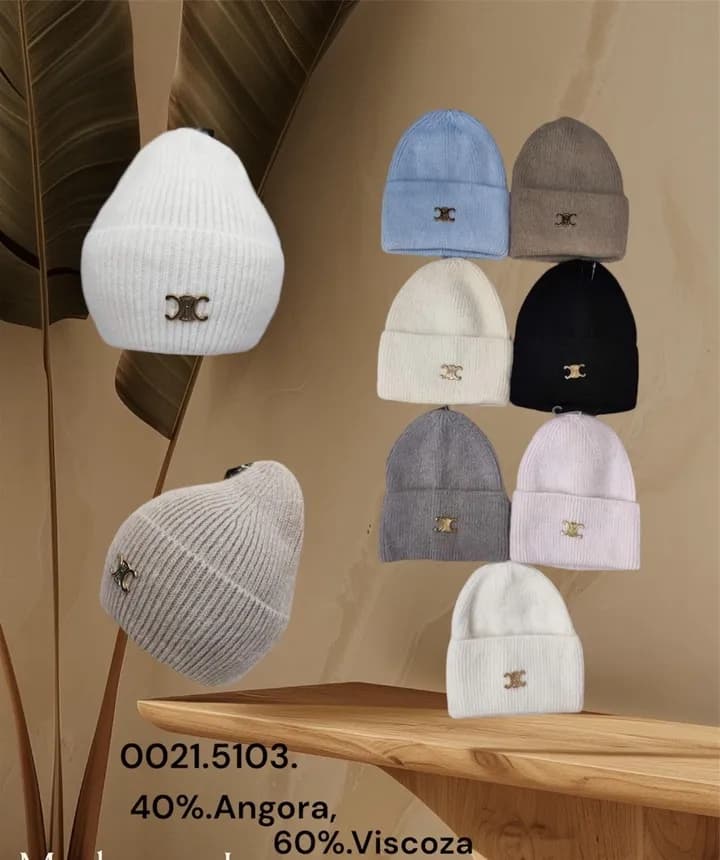 Czapki damskie beanie 40% akryl 60% wiskoza