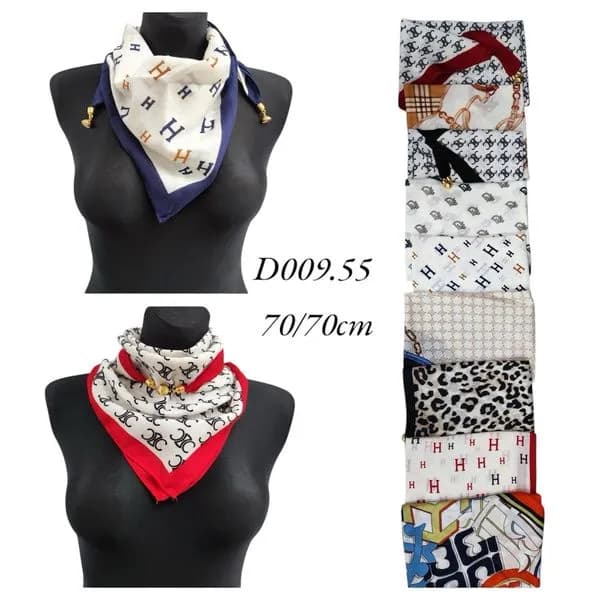 Szaliki damskie wzorzyste 70/70 cm D00955