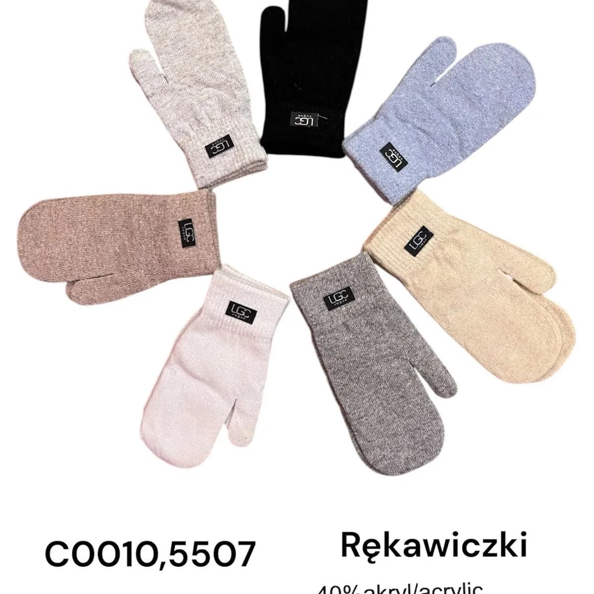 Rękawiczki damskie akryl-angora 40/35/25% COO010.5507