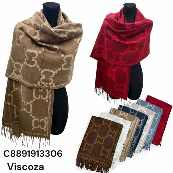 Szaliki damskie wzór GG Viscosa 12 szt/opak.