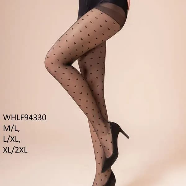 Rajstopy damskie czarne w kropki M/L, L/XL, XL/XXL