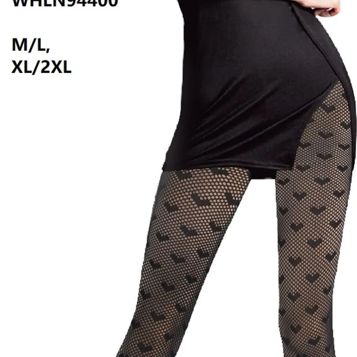 Rajstopy damskie czarne wzór nietoperze M/L XL/XL