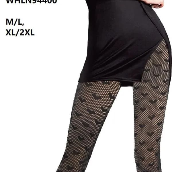 Rajstopy damskie czarne wzór nietoperze M/L XL/XL