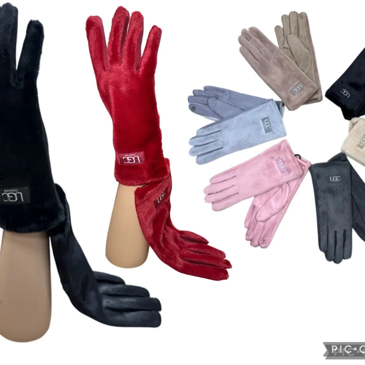 Rękawiczki damskie UG z logo, różne kolory