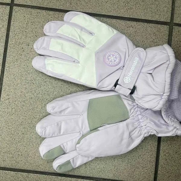 Rękawiczki narciarskie damskie szaro-fioletowe