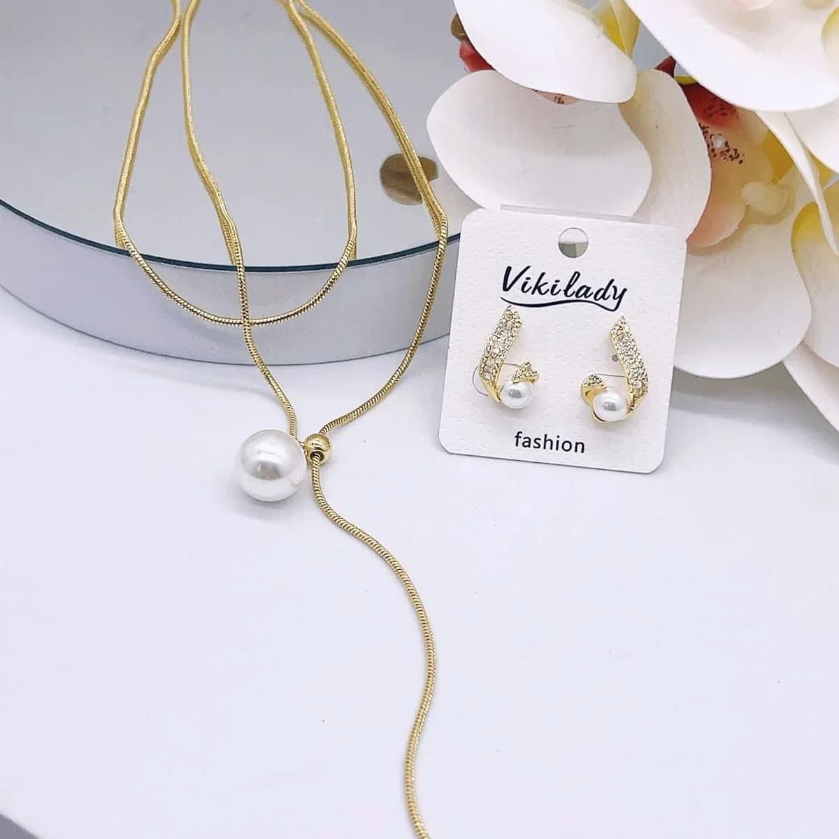 Kolczyki damskie Vicelady z perłą 013