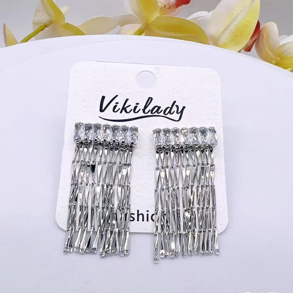 Kolczyki damskie wiszące z frędzlami VikiLady 020925-160