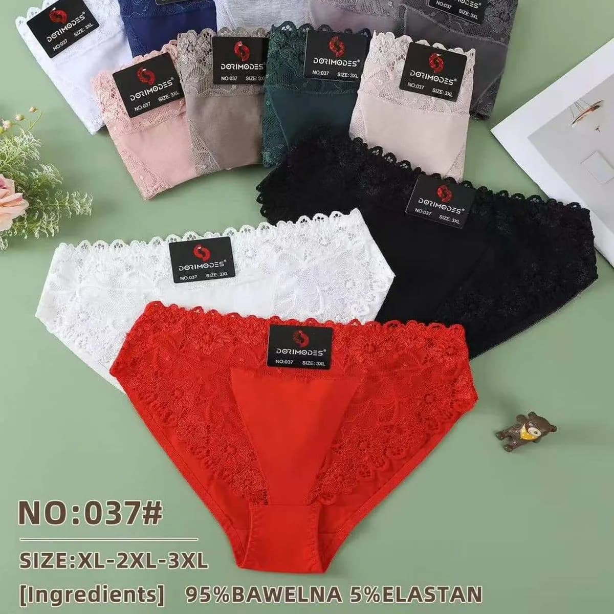 Majki damskie koronkowe XL-3XL 95% bawełna 5% elastan