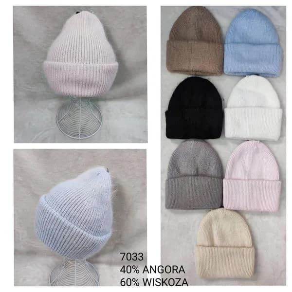 Czapki damskie beanie 70% angora 30% wiskoza 031025-115
