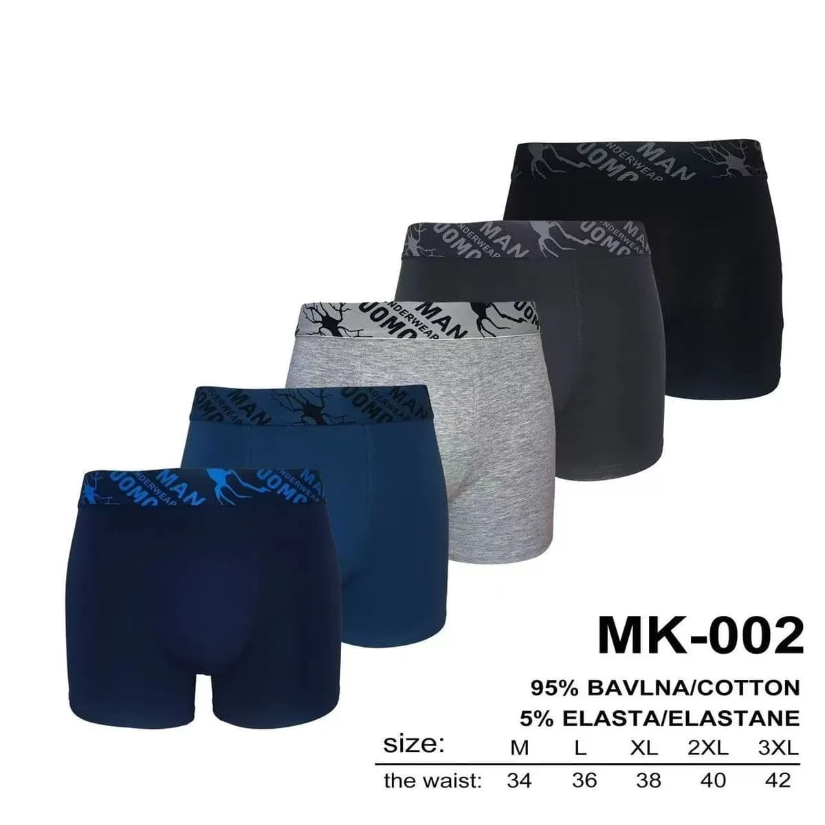 Boserki męskie MK-002 95% bawełna elastan M-L-XL-2XL-3XL