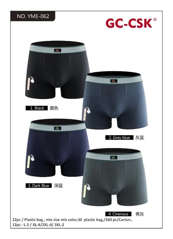 Boserki męskie 4 szt. Black Grey Dark Blue