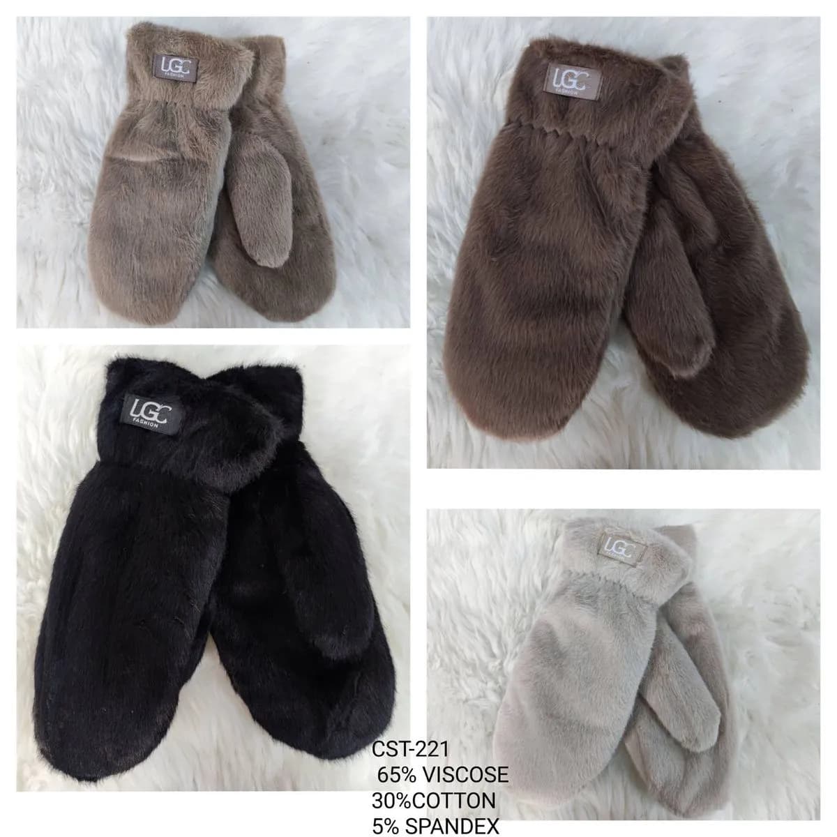 Rękawiczki damskie futerkowe LG 031025-79