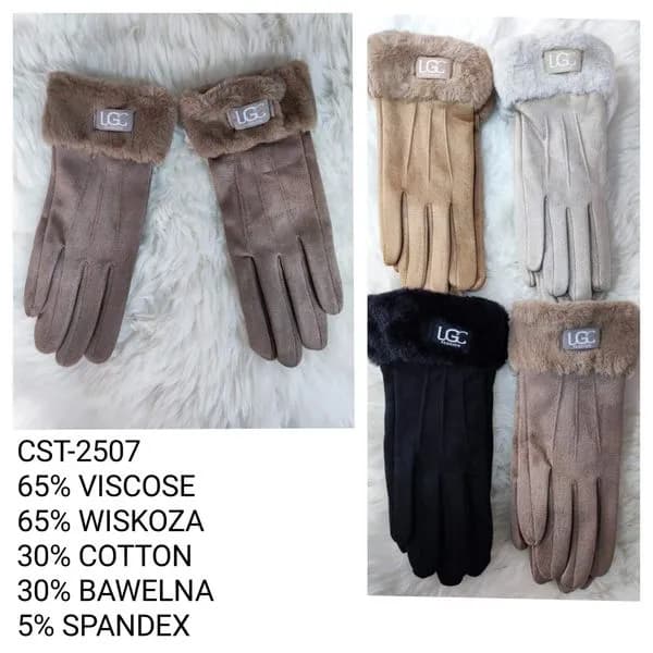 Rękawiczki damskie LG z wiskozą, bawełną i spandexem