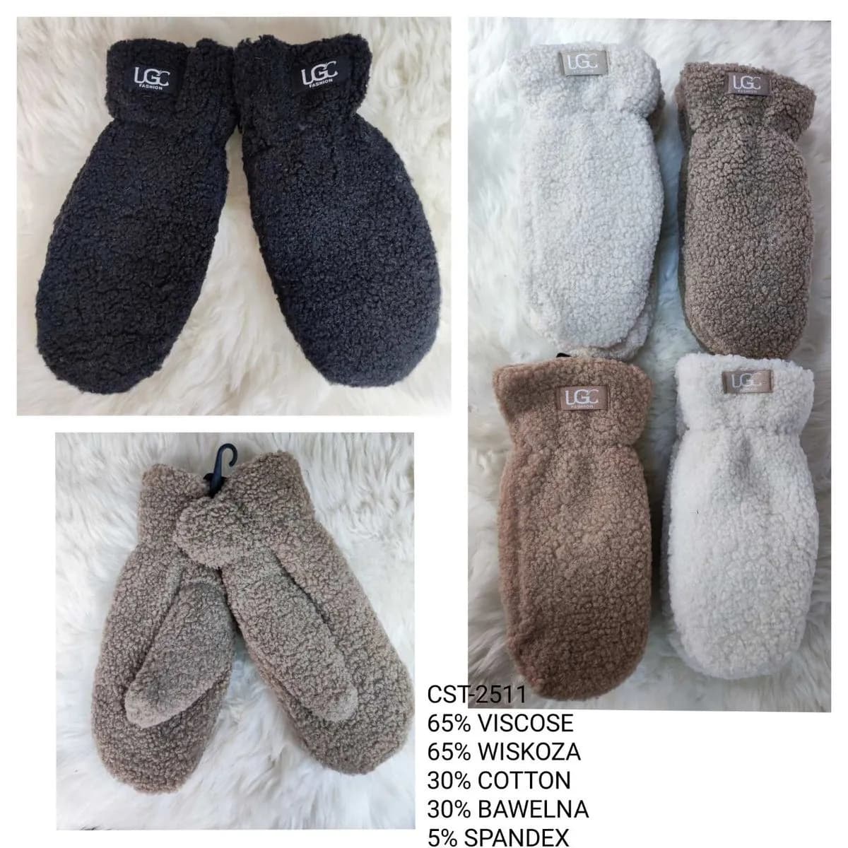 Rękawiczki damskie ciepłe 65% wiskoza CST2310