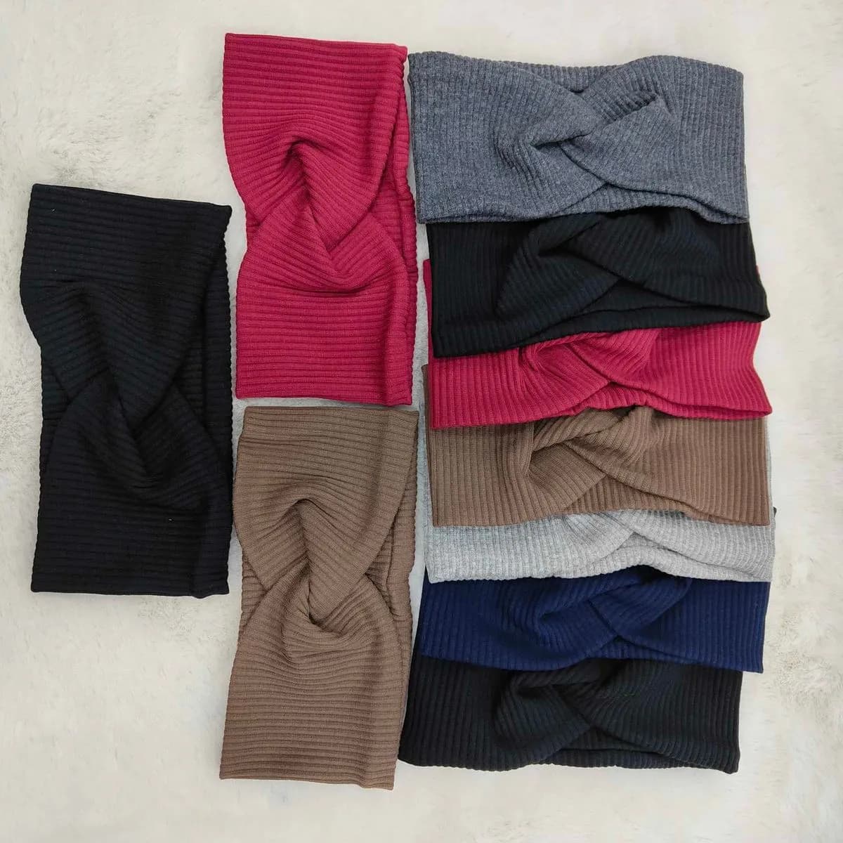 Opaski dla Dzieci na głowę, prążkowane, 10 szt