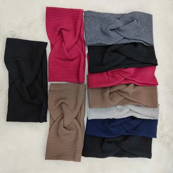 Opaski dla Dzieci na głowę, prążkowane, 10 szt