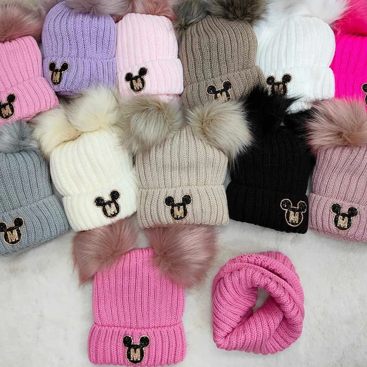 Komplet Czapki Komin dla Dzieci 50-54 Mickey Mouse