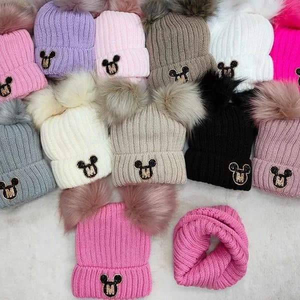 Komplet Czapki Komin dla Dzieci 50-54 Mickey Mouse
