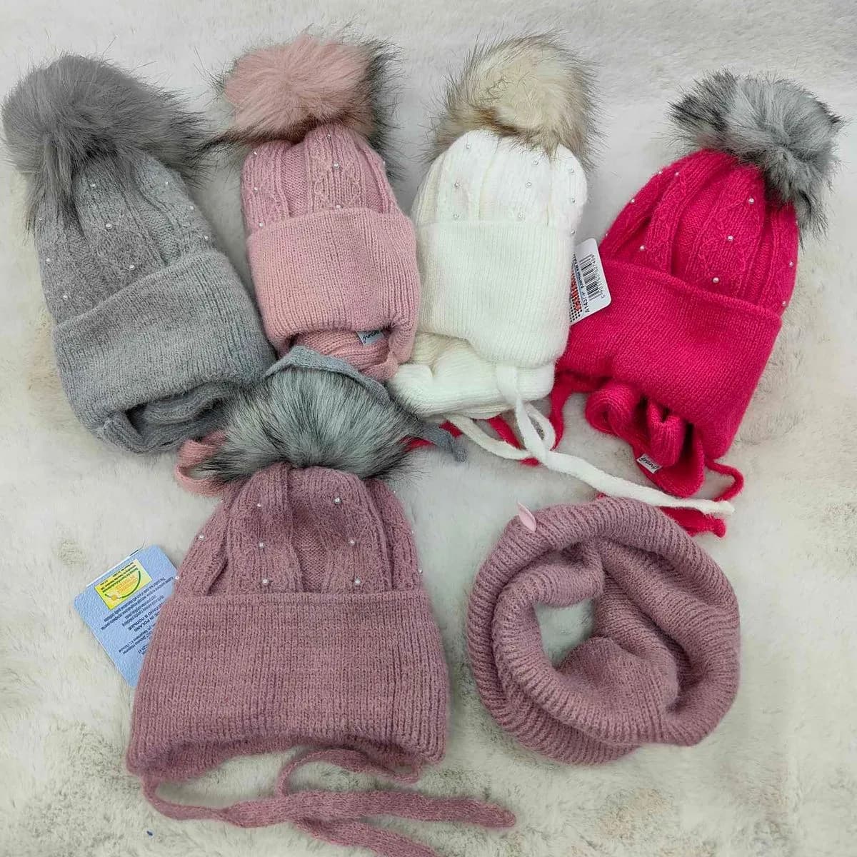 Komplet Czapki Komin dla Dzieci 48-50