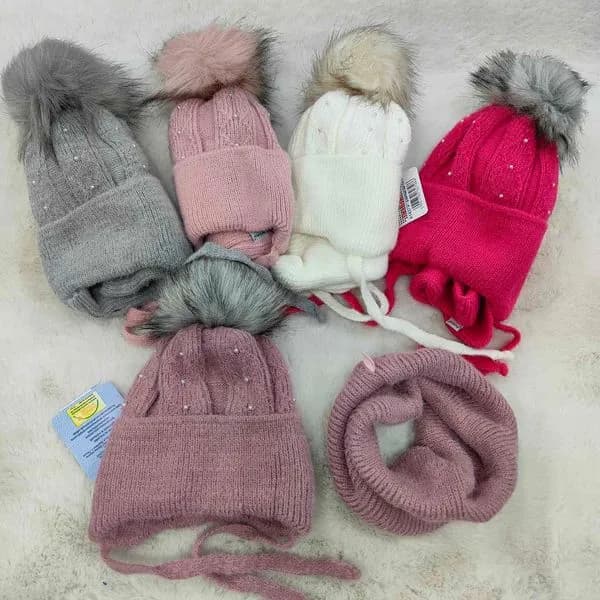 Komplet Czapki Komin dla Dzieci 48-50