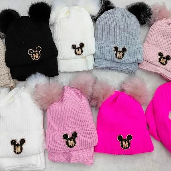 Komplet Czapki Komin Disney Mickey dla Dzieci 50-54