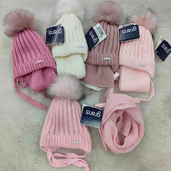 Komplet Czapki Komin dla Dzieci 38-40 Suef