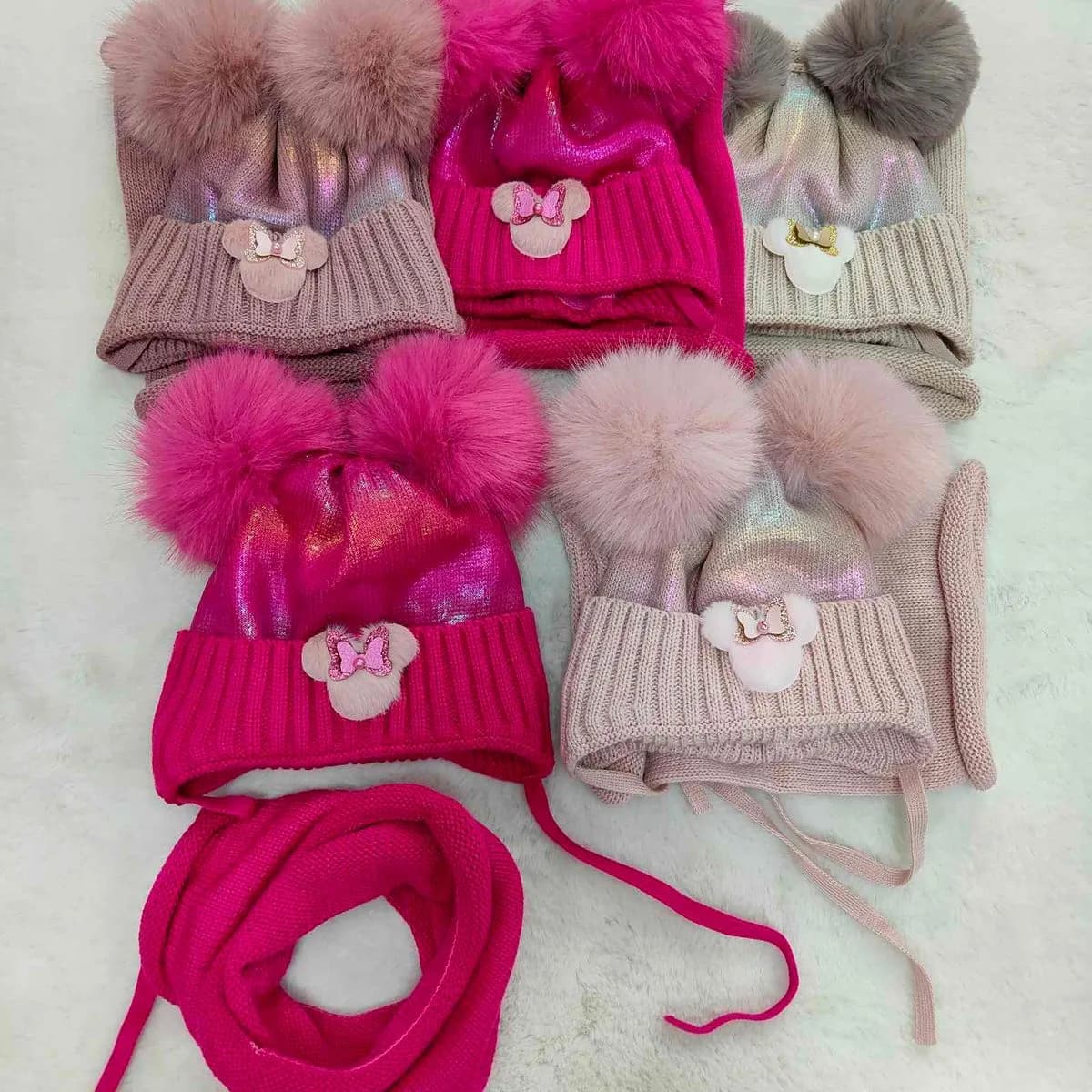 Komplet Czapki Komin Disney Minnie dla Dzieci 44-48