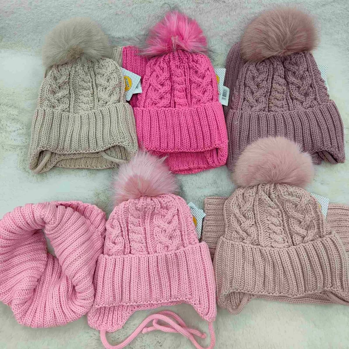 Komplet Czapki Komin dla Dzieci 46-50