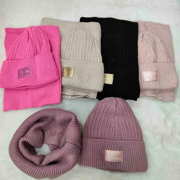 Komplet Czapki i Kominu dla Dzieci 50-54 cm Różne Kolory