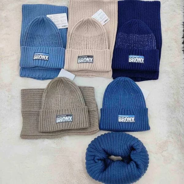 Komplet Czapki Komin BRONX dla Dzieci 50-54