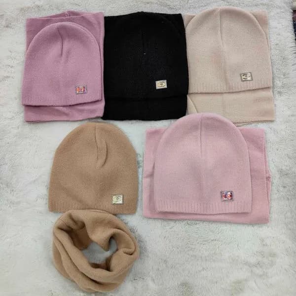 Komplet Czapki Komin dla Dzieci 50-54 cm