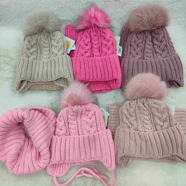 Komplet czapka komin dla dzieci 46-50cm różne kolory