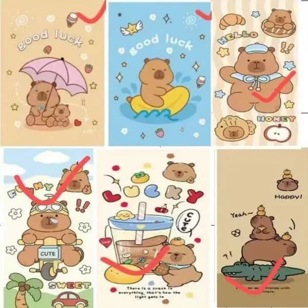 Portfel Dziecięcy Kapibara - Mix Wzorów Kawaii (12 szt.)