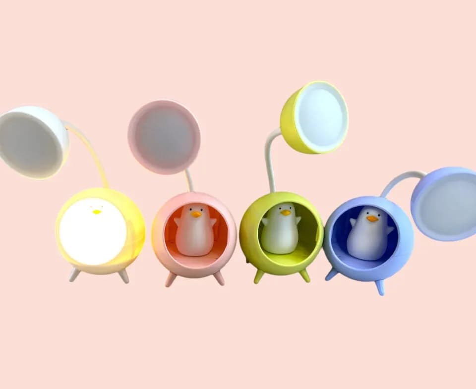 Zestaw Lampa Solarna LED 2PCS - Lampka Pingwin Pastelowa