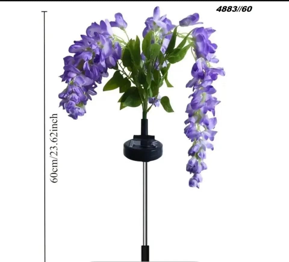 Zestaw Lampa Solarna LED 2PCS Glicynia Fioletowa 60cm