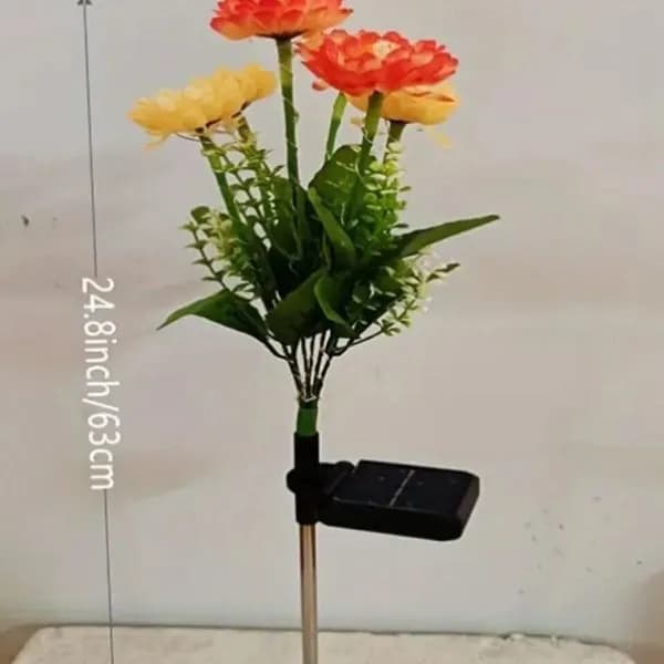 Zestaw Lampa Solarna LED 2PCS Kwiaty Pomarańczowo-Żółte 63cm