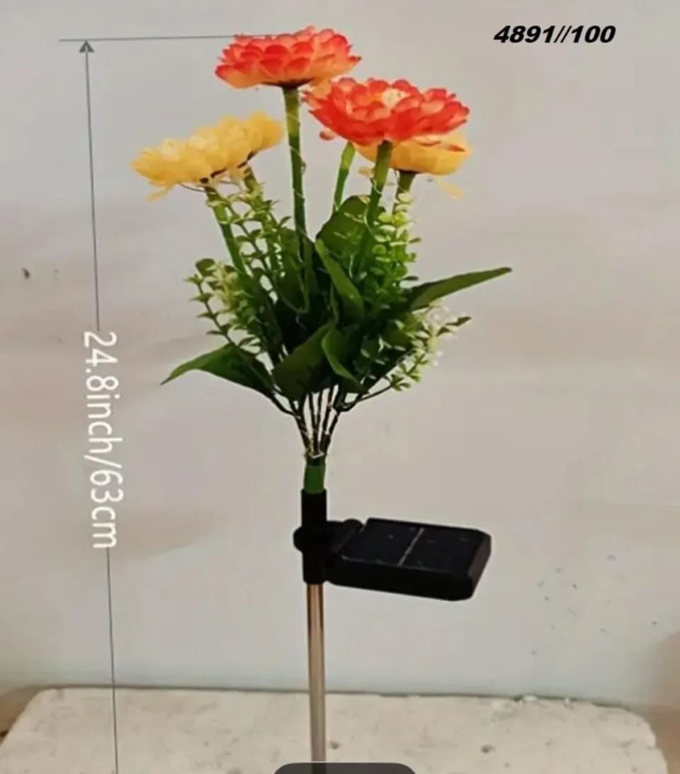 Zestaw Lampa Solarna LED 2PCS Kwiaty Pomarańczowo-Żółte 63cm