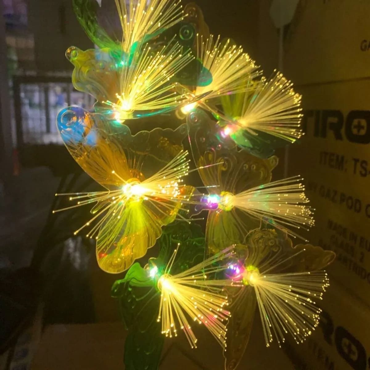 Zestaw Lampa Solarna LED 2PCS Motyle Światłowodowe