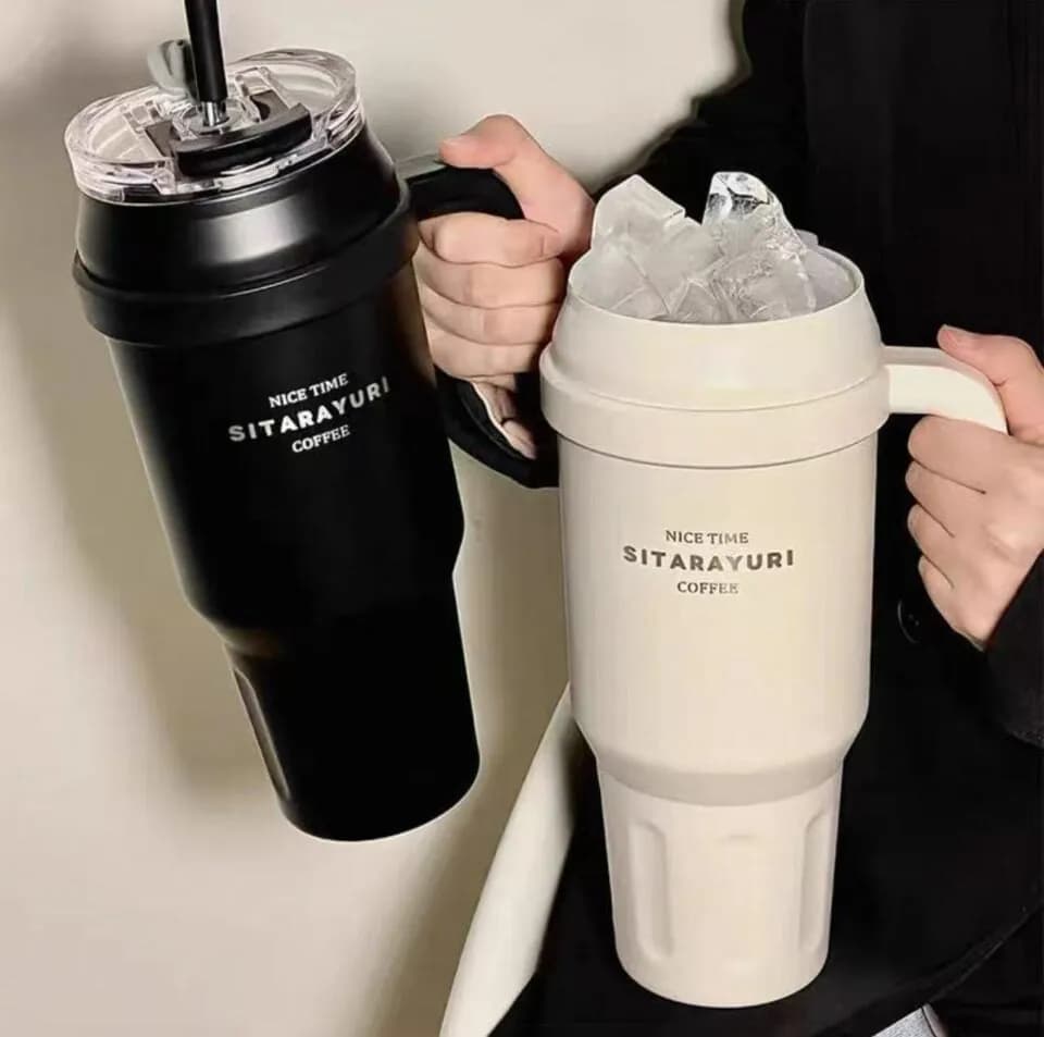 Kubek Thermos 1200ml z uchem i słomką SITARAYURI Mix