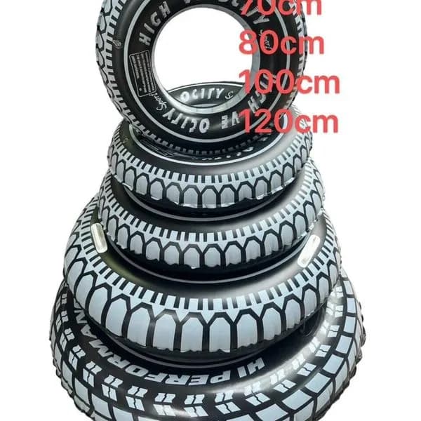 Koło Dmuchane Opona 70cm - Czarna Zabawka Wodna