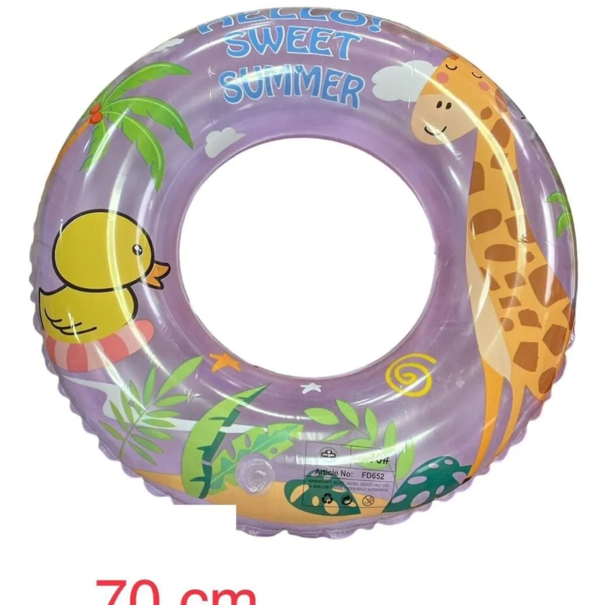 Koło dmuchane 70cm Sweet Summer wz. żyrafy i kaczki, mix kolorów