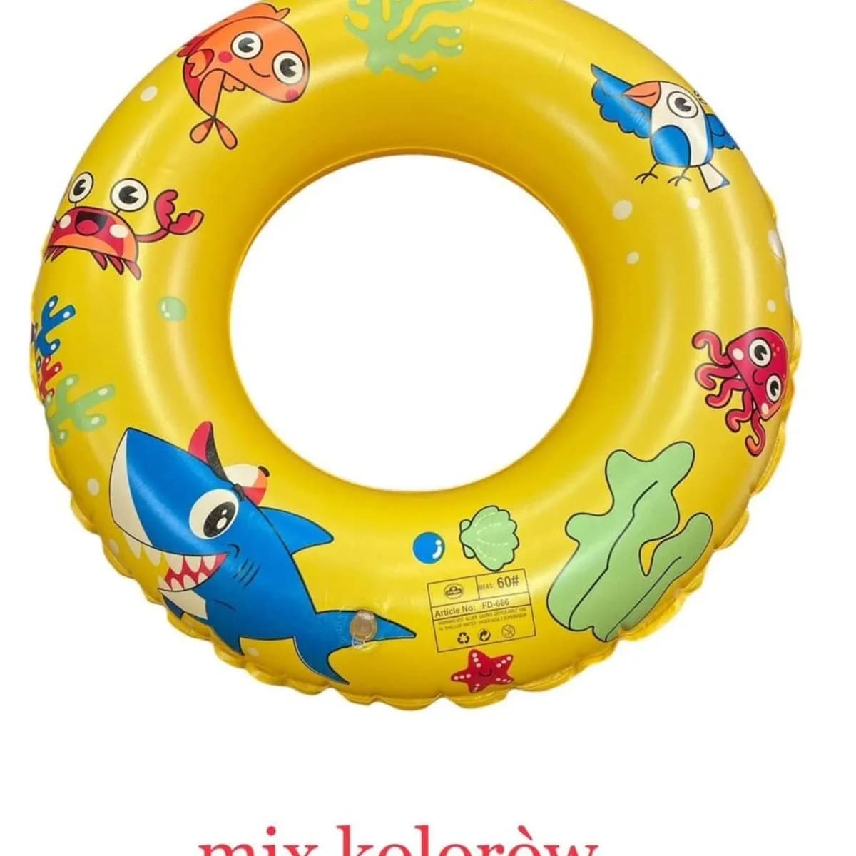 Kamizelka Dmuchana 60cm Koło do Pływania Mix Wzorów Morskich