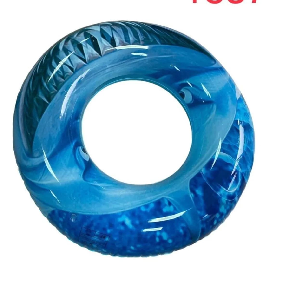 Koło dmuchane do pływania 90cm, wzór rekin, niebieskie