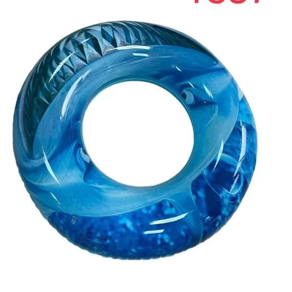 Koło dmuchane do pływania 90cm, wzór rekin, niebieskie