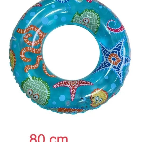 Koło dmuchane do pływania 80cm, wzór morski mozaika, mix kolorów