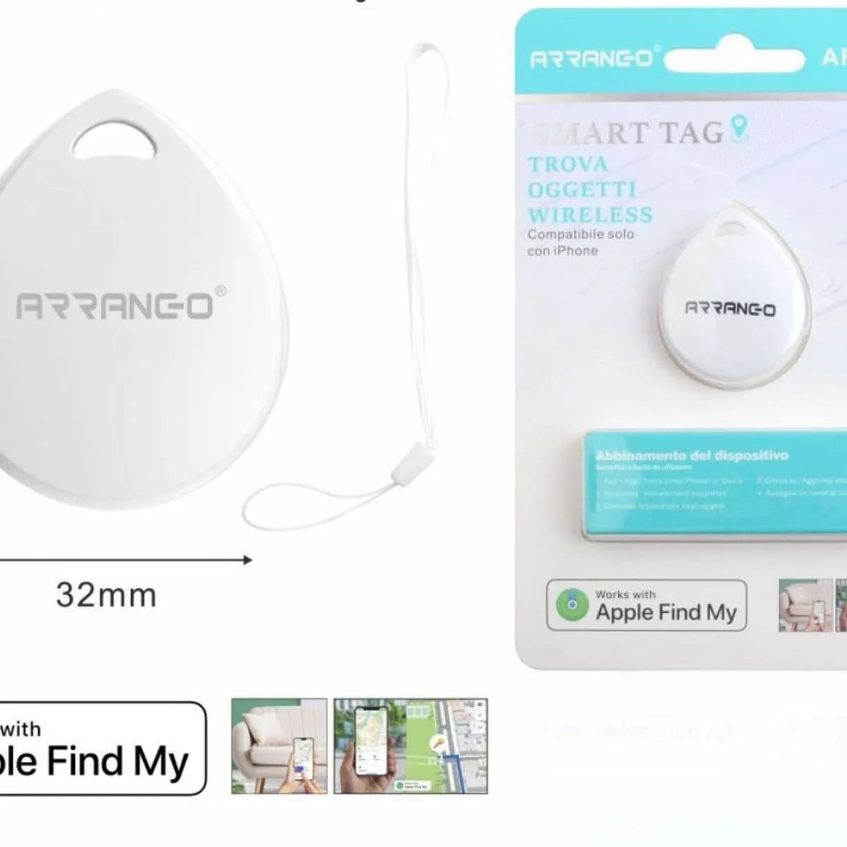 Smart Tag ARANGO tylko dla iPhone 40x32mm