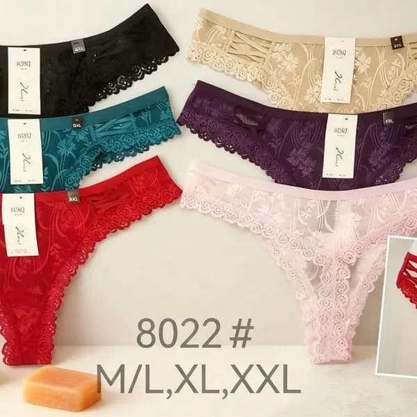 Majtki damskie stringi M/L XL XXL 8022# 12 szt/opak.